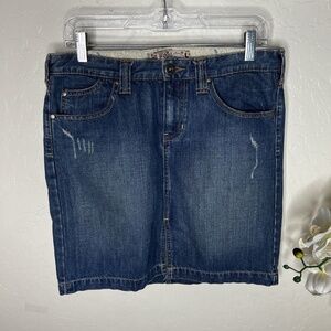 Fossil Brand Jeans High Waisted Straight Split Front Skirt 6